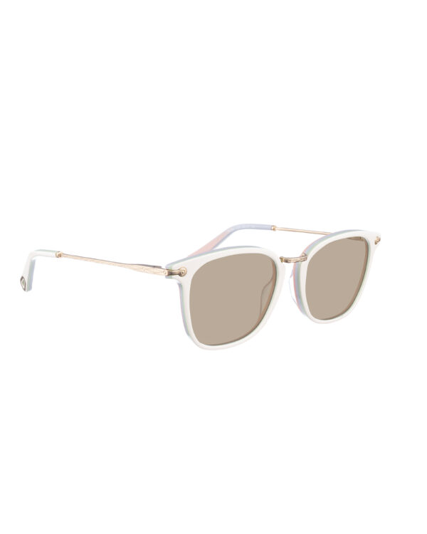 Chloe 00s Oversized Pastel and Gold Sunglasses with Brown Lenses