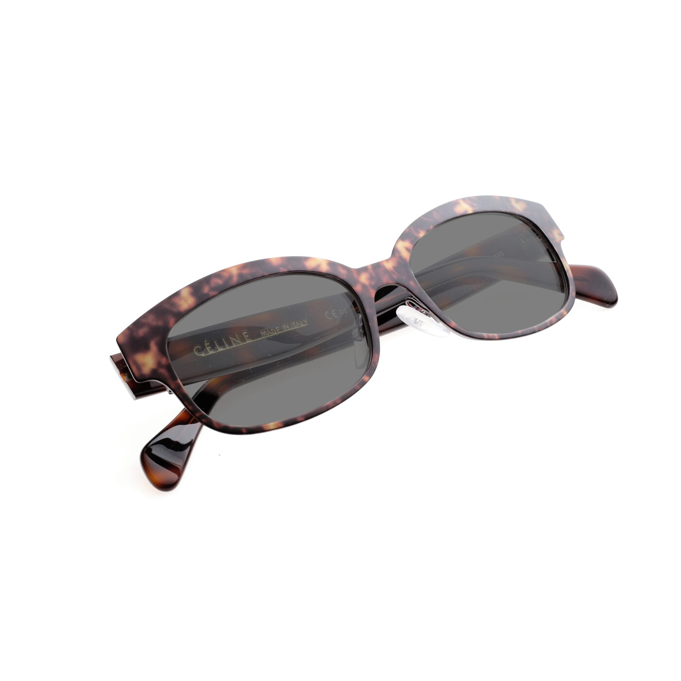 Celine Havana Brown Square-Frame Bold Sunglasses with Black Lenses - Image 3