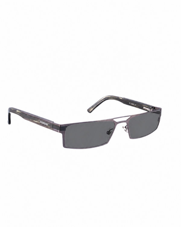 Yves Saint Laurent 00s Metal Black & Grey Sunglasses with Black Lenses - Image 2
