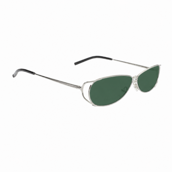 Valentino ’90s Crystals Silver Frames V 5321 Sunglasses with Bottle Green Lenses - Image 2