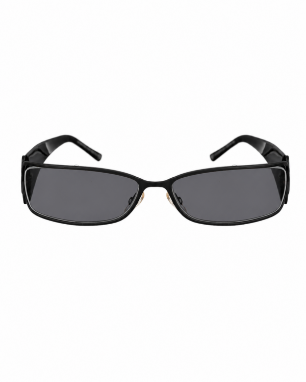 Dior SS2008 Black Sunglasses with Abstract Details on Temples & Black Lenses - Image 3