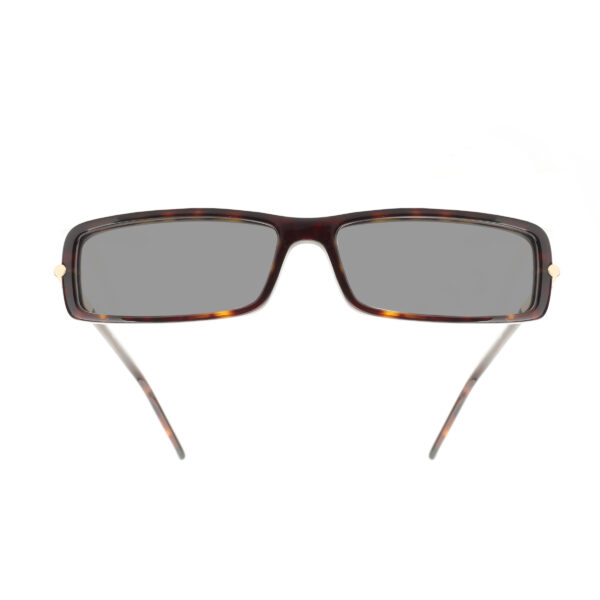 Diesel '00s Gold Signature Havana Brown Recatngular Sunglasses with Black Lenses - Image 2
