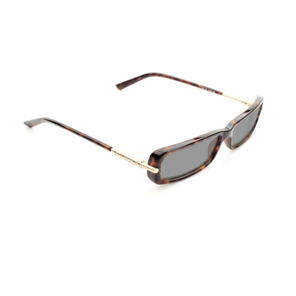 Diesel '00s Gold Signature Havana Brown Recatngular Sunglasses with Black Lenses