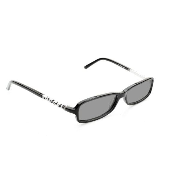 Diesel '00s Silver Signature Black Rectngular Sunglasses with Black Lenses