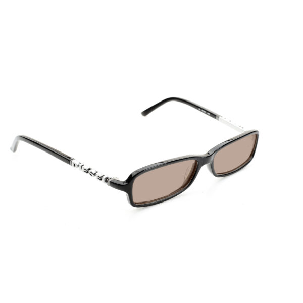 Diesel '00s Silver Signature Black Rectngular Sunglasses with Brown Lenses