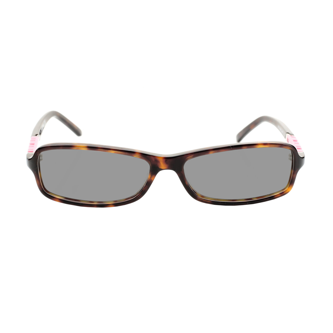 Diesel '00s Pink Signature Havana Brown Recatngular Sunglasses with Black Lenses - Image 2