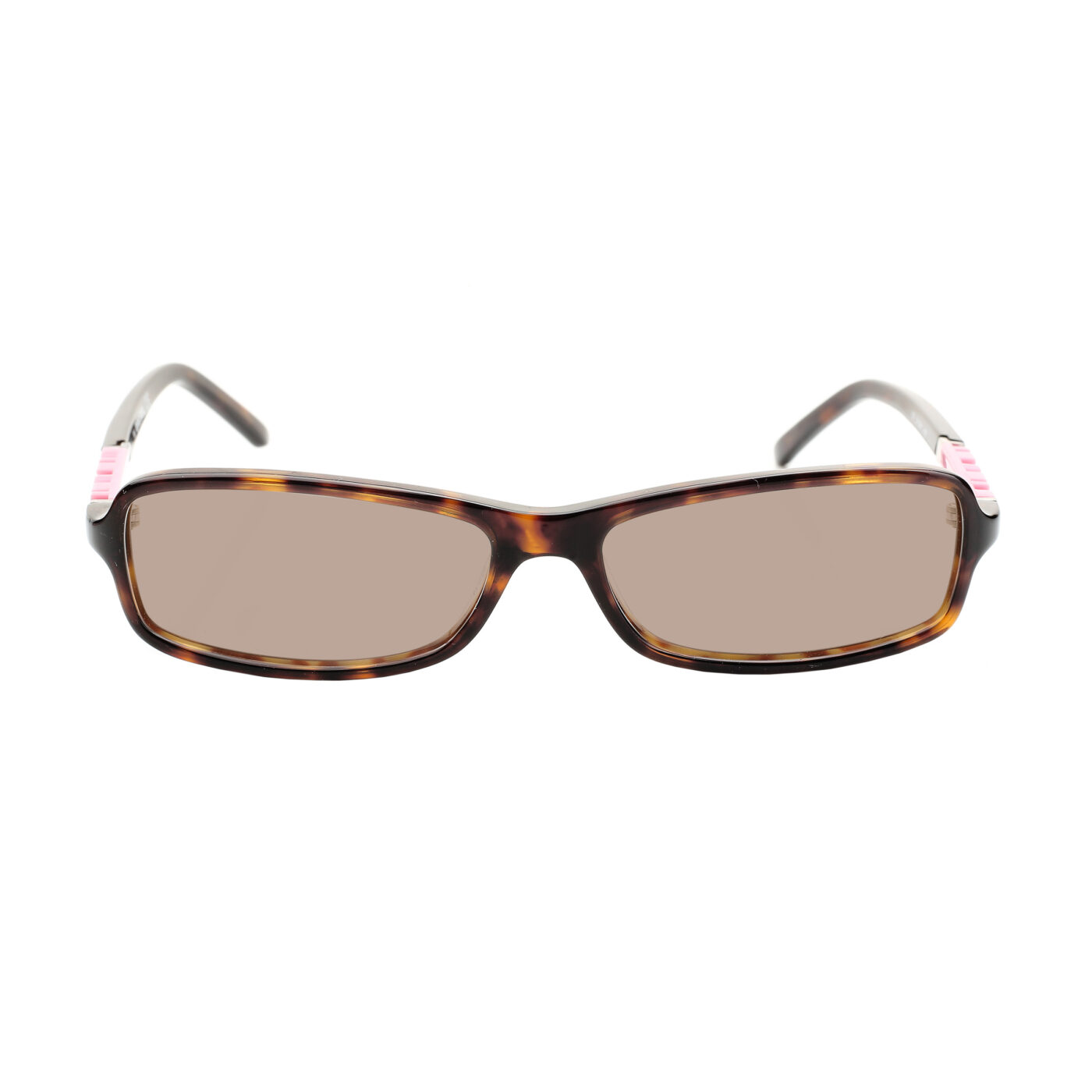 Diesel '00s Pink Signature Havana Brown Recatngular Sunglasses with Brown Lenses - Image 2