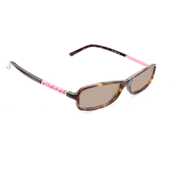 Diesel '00s Pink Signature Havana Brown Recatngular Sunglasses with Brown Lenses