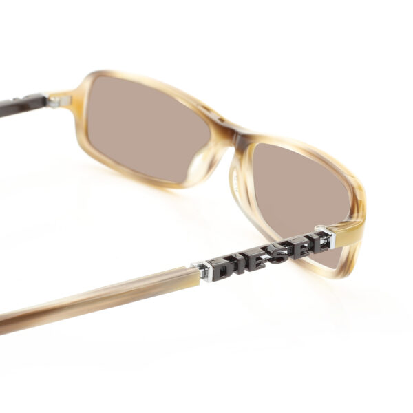 Diesel '00s Black Signature Tortoise Rectngular Sunglasses with Brown Lenses - Image 3