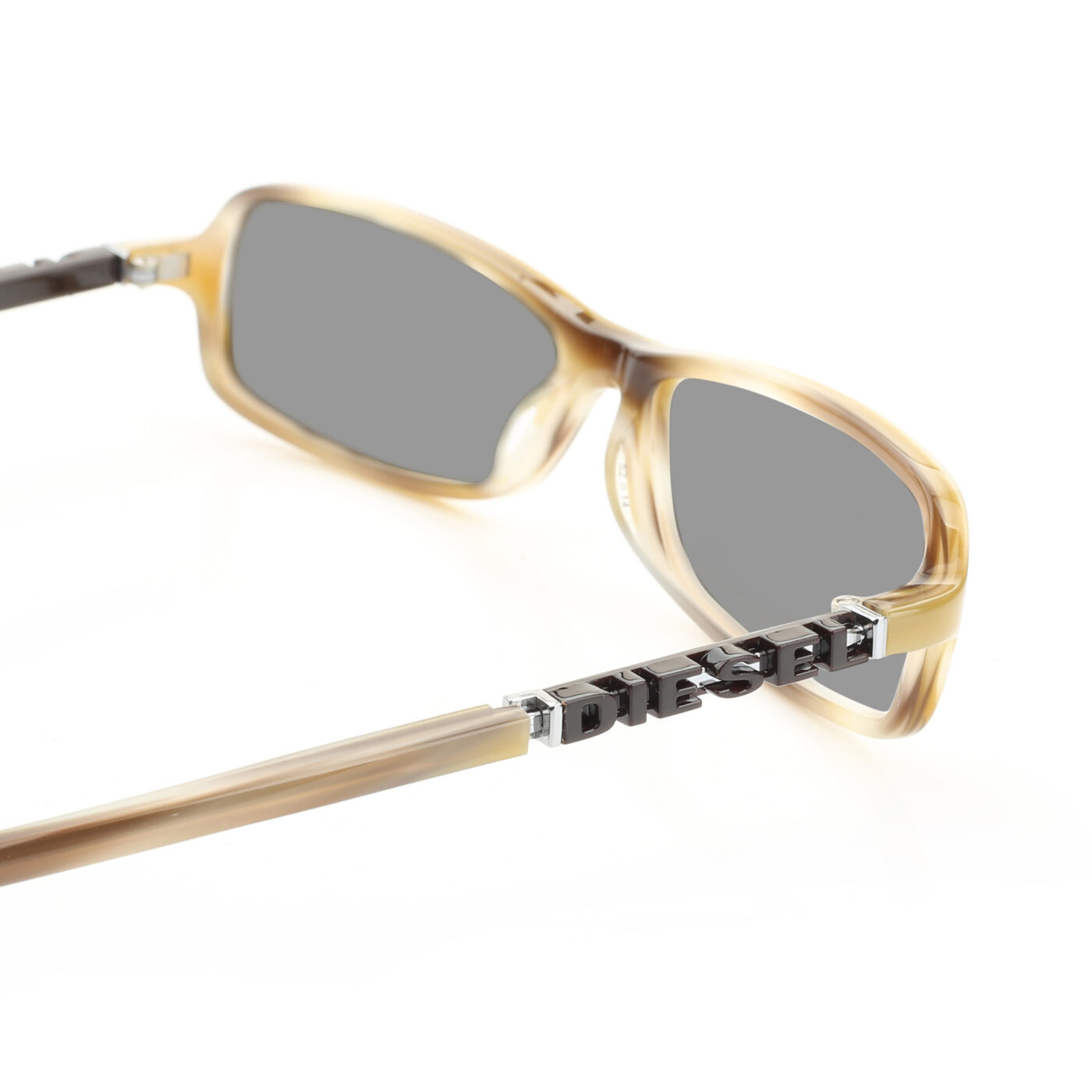Diesel '00s Black Signature Tortoise Recatngular Sunglasses with Black Lenses - Image 3