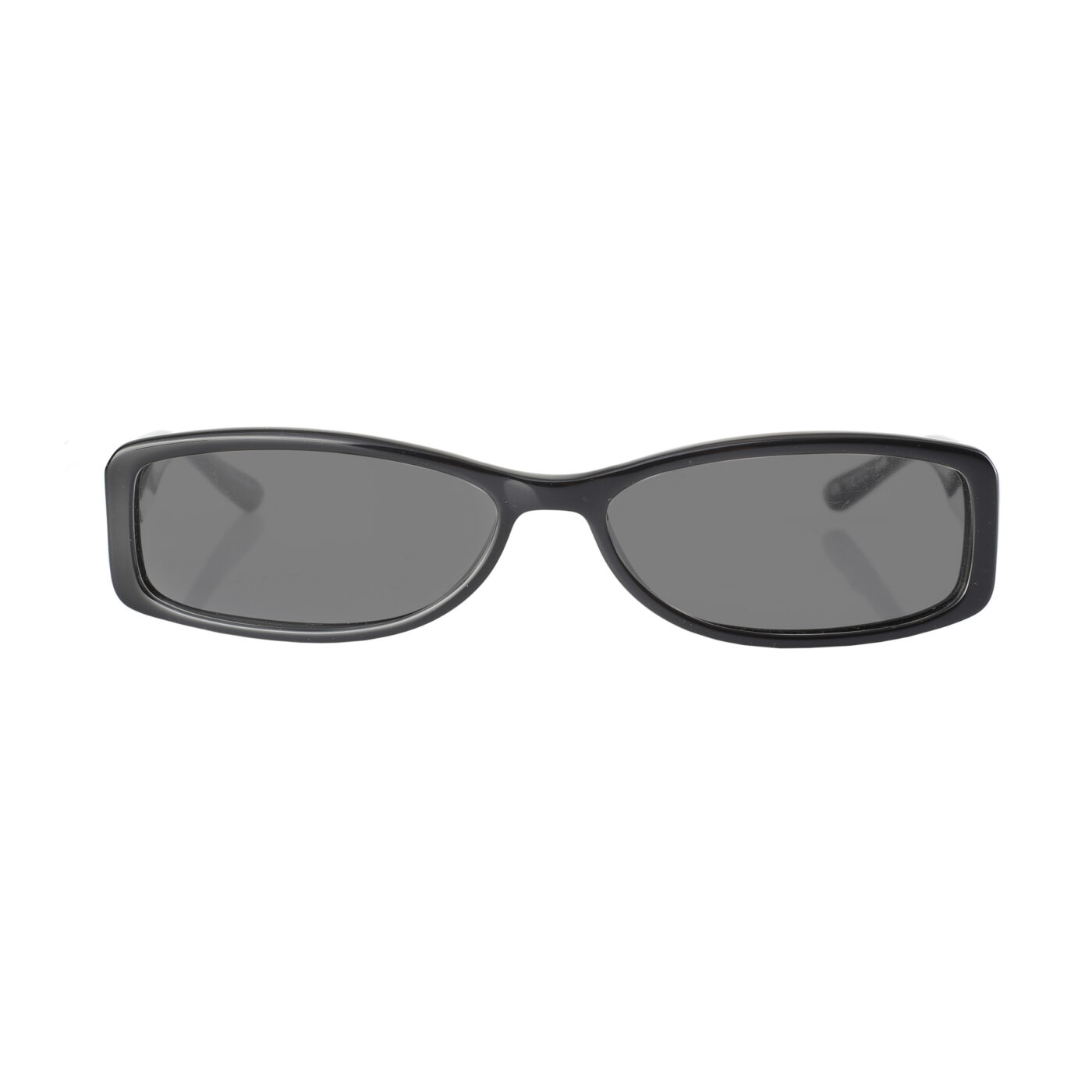 Christian Dior '90s Lock Detail Black Rectangular Sunglasses with Black Lenses - Image 2
