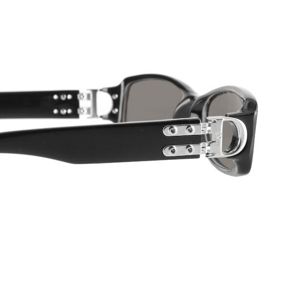 Christian Dior '90s Lock Detail Black Rectangular Sunglasses with Black Lenses - Image 3
