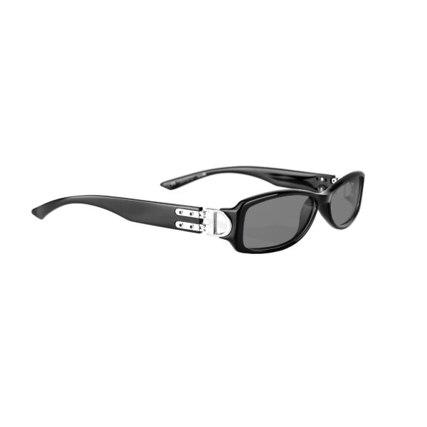 Christian Dior '90s Lock Detail Black Rectangular Sunglasses with Black Lenses