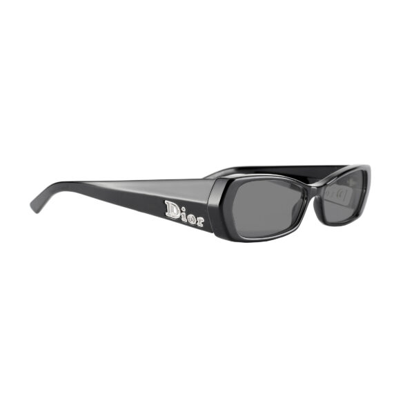 Christian Dior '00s Black Wide Plastic Frame Sunglasses with Black Lenses