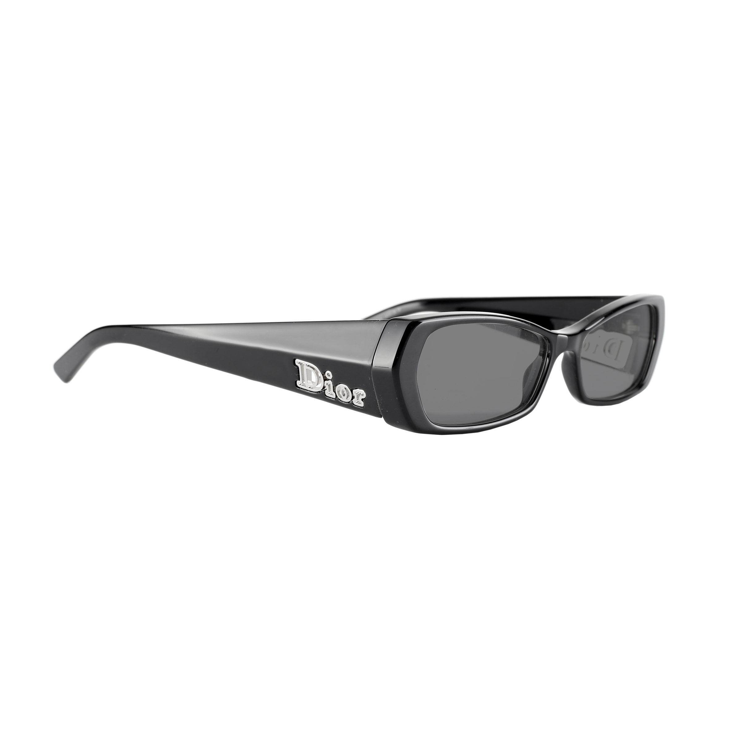 DIOR CD3134 (1) Christian Dior '00s Black Wide Plastic Frame Sunglasses with Black Lenses - Image 1