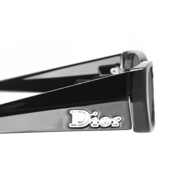 Christian Dior '00s Black Wide Plastic Frame Sunglasses with Black Lenses - Image 3