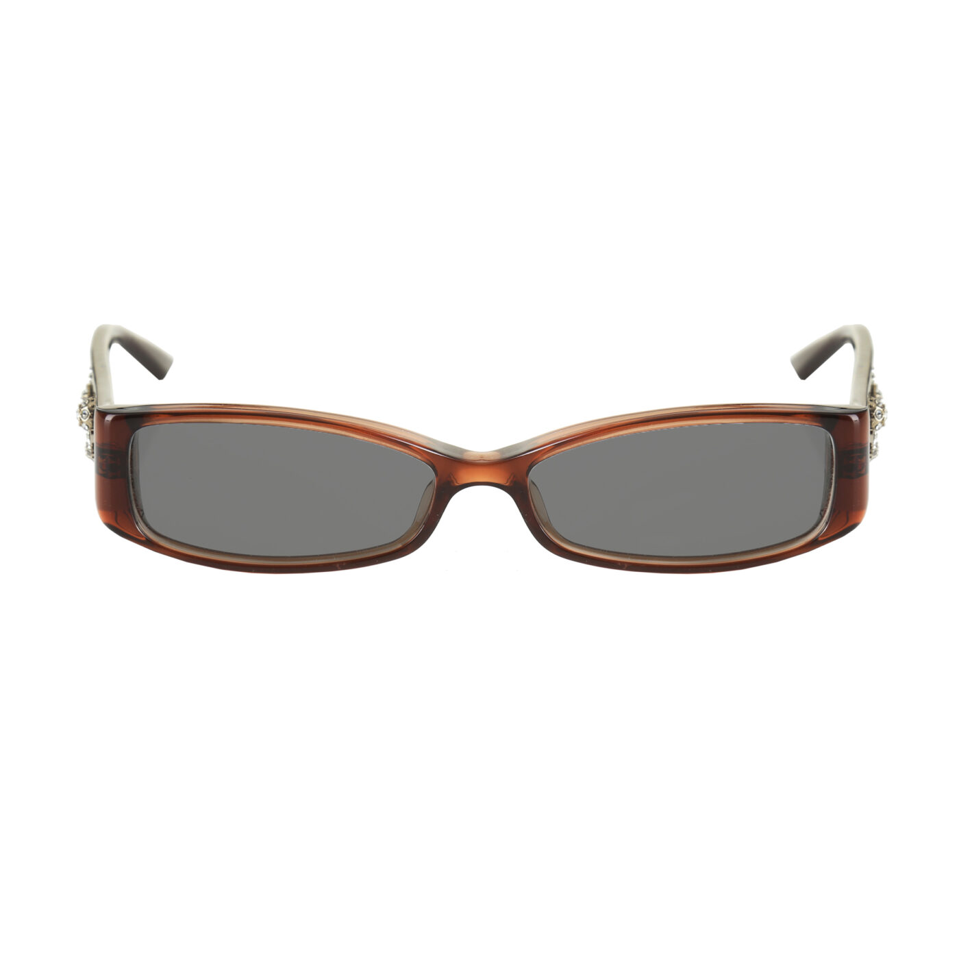 Christian Dior SS2008 Crystal Flowers Plastic Brown Sunglasses with Black Lenses - Image 2