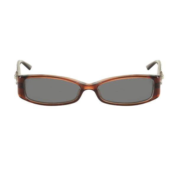 Christian Dior SS2008 Crystal Flowers Plastic Brown Sunglasses with Black Lenses - Image 2