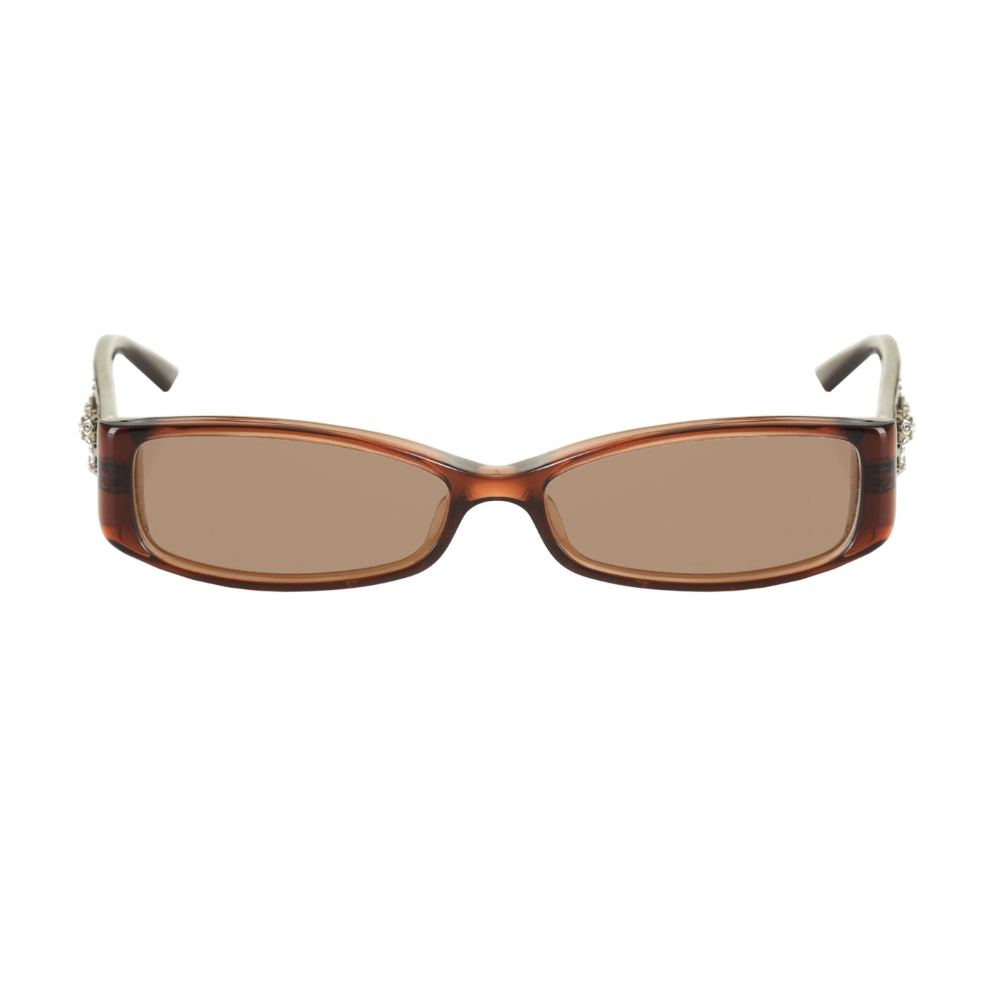 Christian Dior SS2008 Crystal Flowers Plastic Brown Sunglasses with Brown Lenses - Image 2