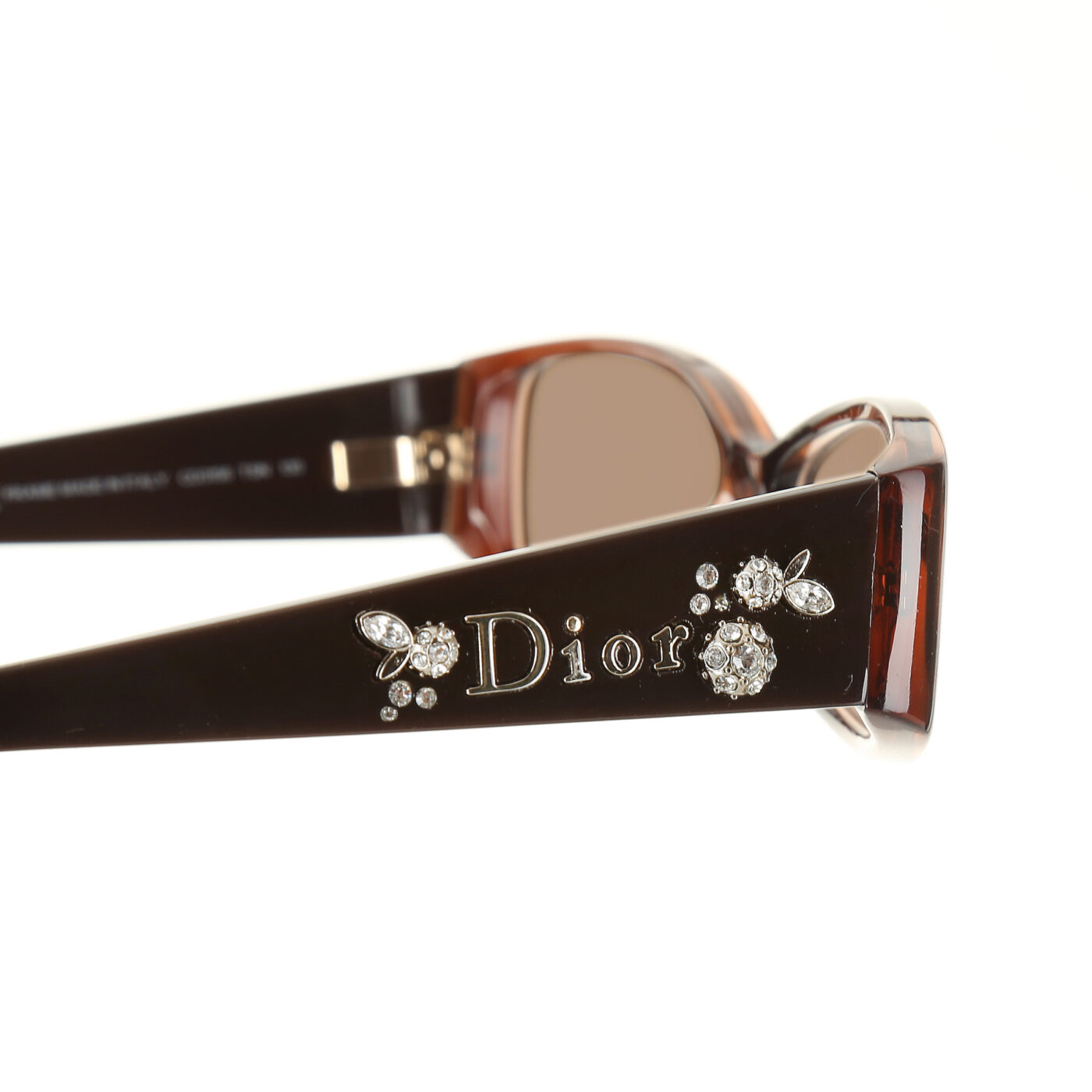 Christian Dior SS2008 Crystal Flowers Plastic Brown Sunglasses with Brown Lenses - Image 3