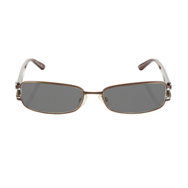 Christian Dior '90s Crystal Brown Rectangular Frame Sunglasses with Black Lenses - Image 2