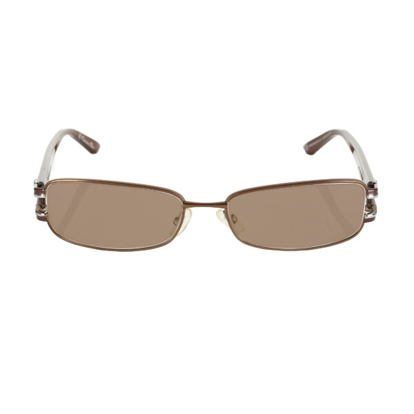 Christian Dior '90s Crystal Brown Rectangular Frame Sunglasses with Brown Lenses - Image 2