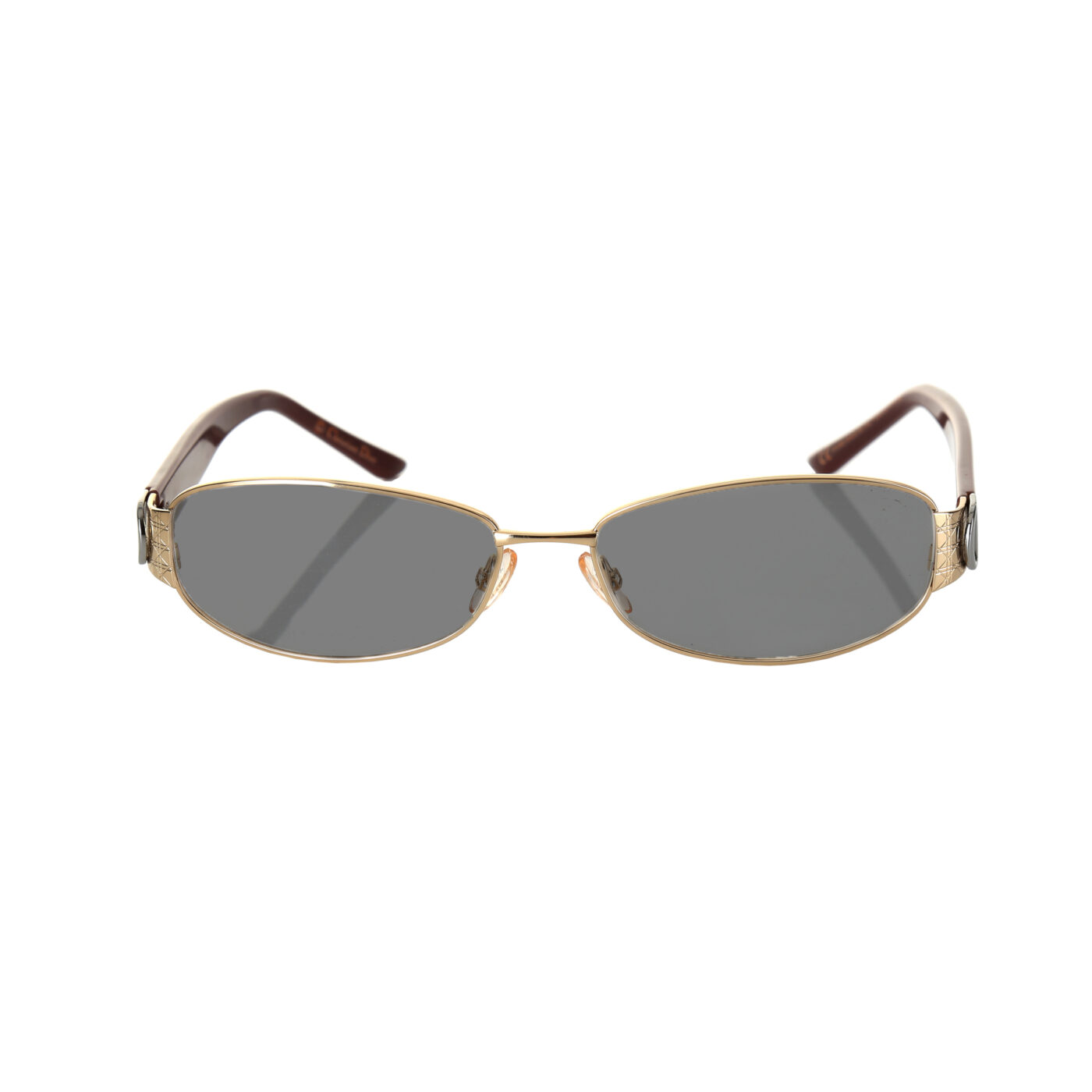 Christian Dior ’90s Gold & Brown Signature Sunglasses - Image 2