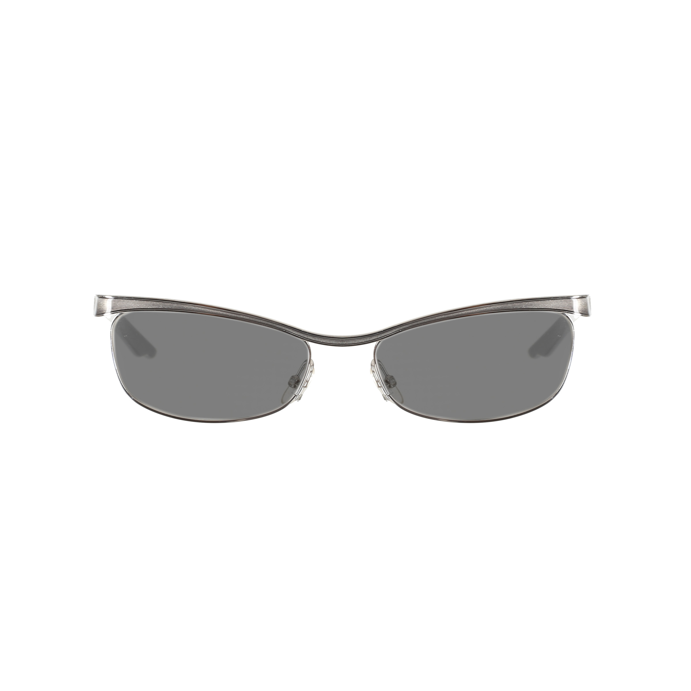 DIOR-CD3744 PO4 (1) Christian Dior '00s Silver Rectangular Sunglasses with Black Lenses - Image 1