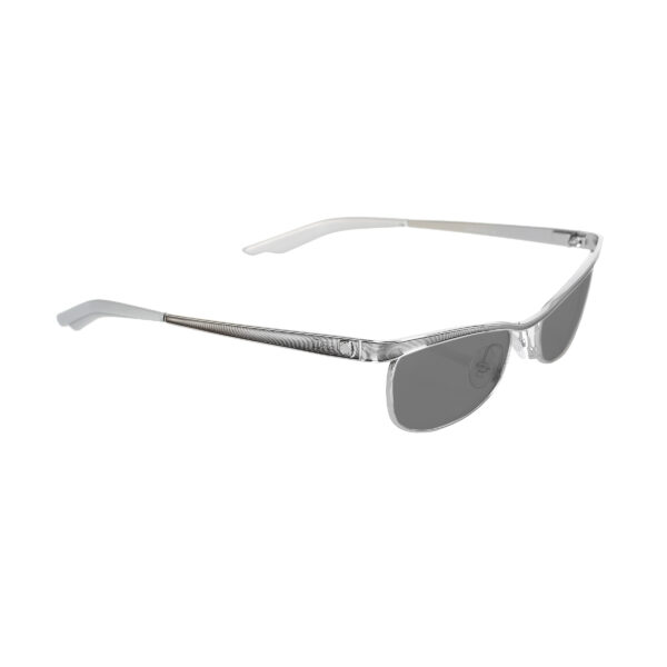 Christian Dior '00s Silver Rectangular Sunglasses with Black Lenses - Image 2