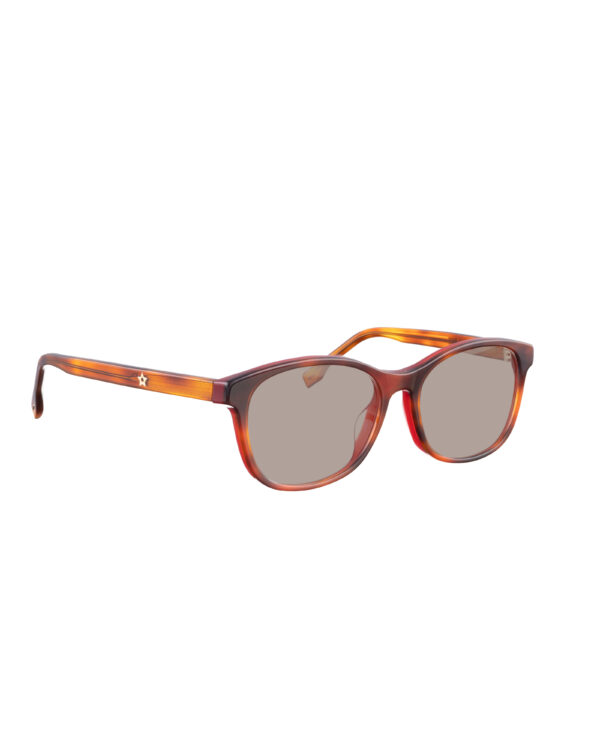 Dior '00s Dark Red Nerdy Plastic Sunglasses with Brown Lenses