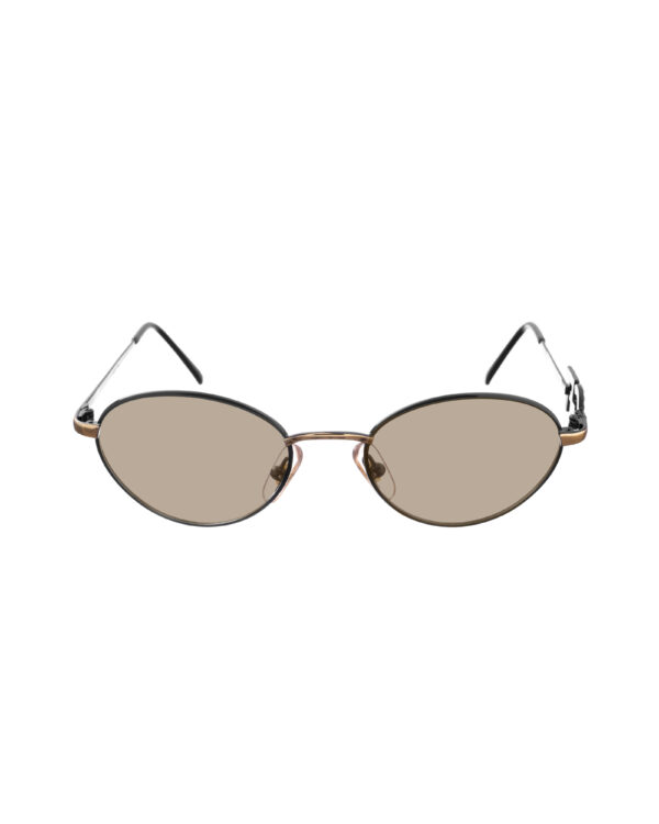 Gianfranco Ferre 00s Black Oval & Crystals Sunglasses with Brown Lenses - Image 2