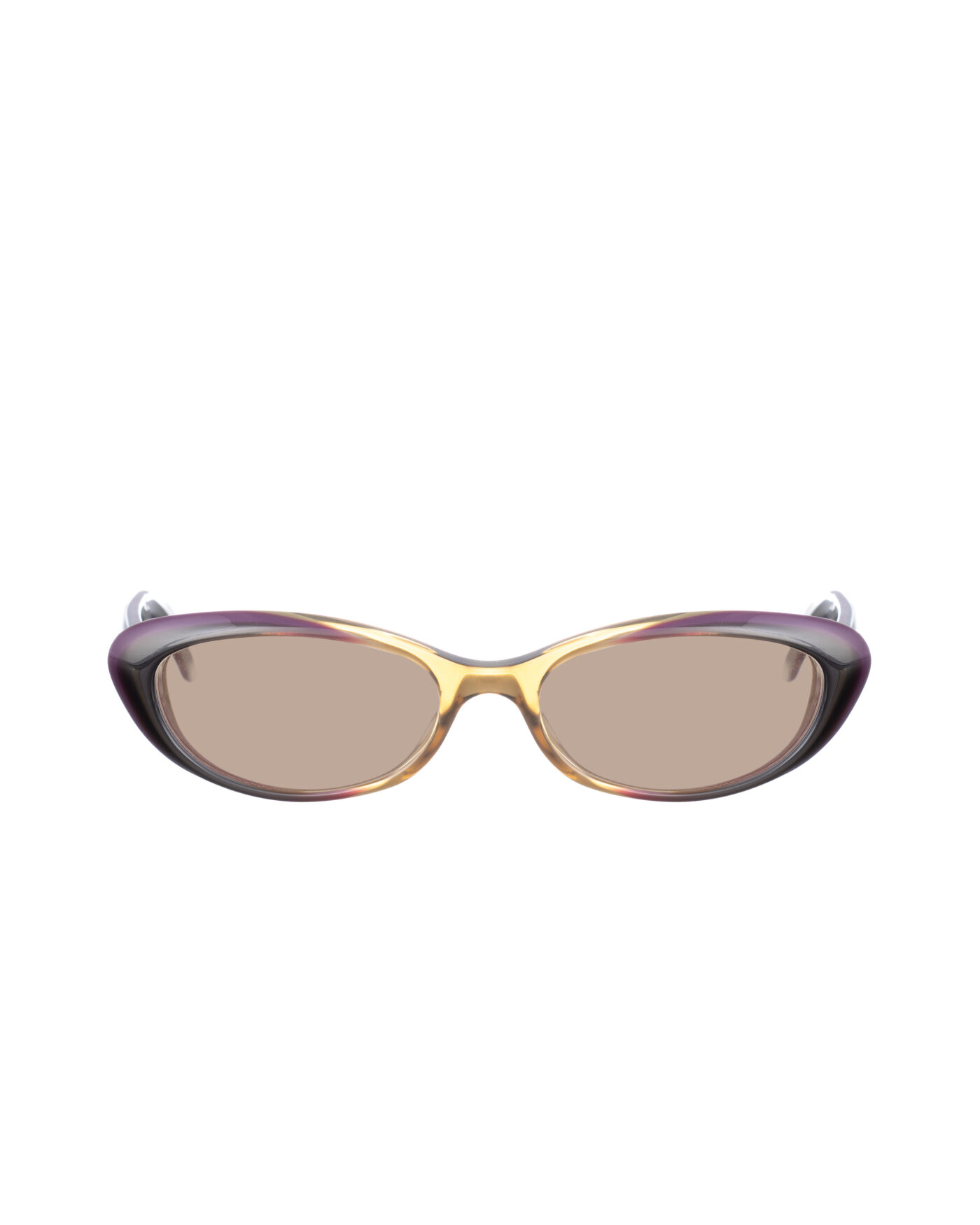 Gucci 00s Brown & Violet Cat Eye Sunglasses with Heart Details with Brown Lenses - Image 2