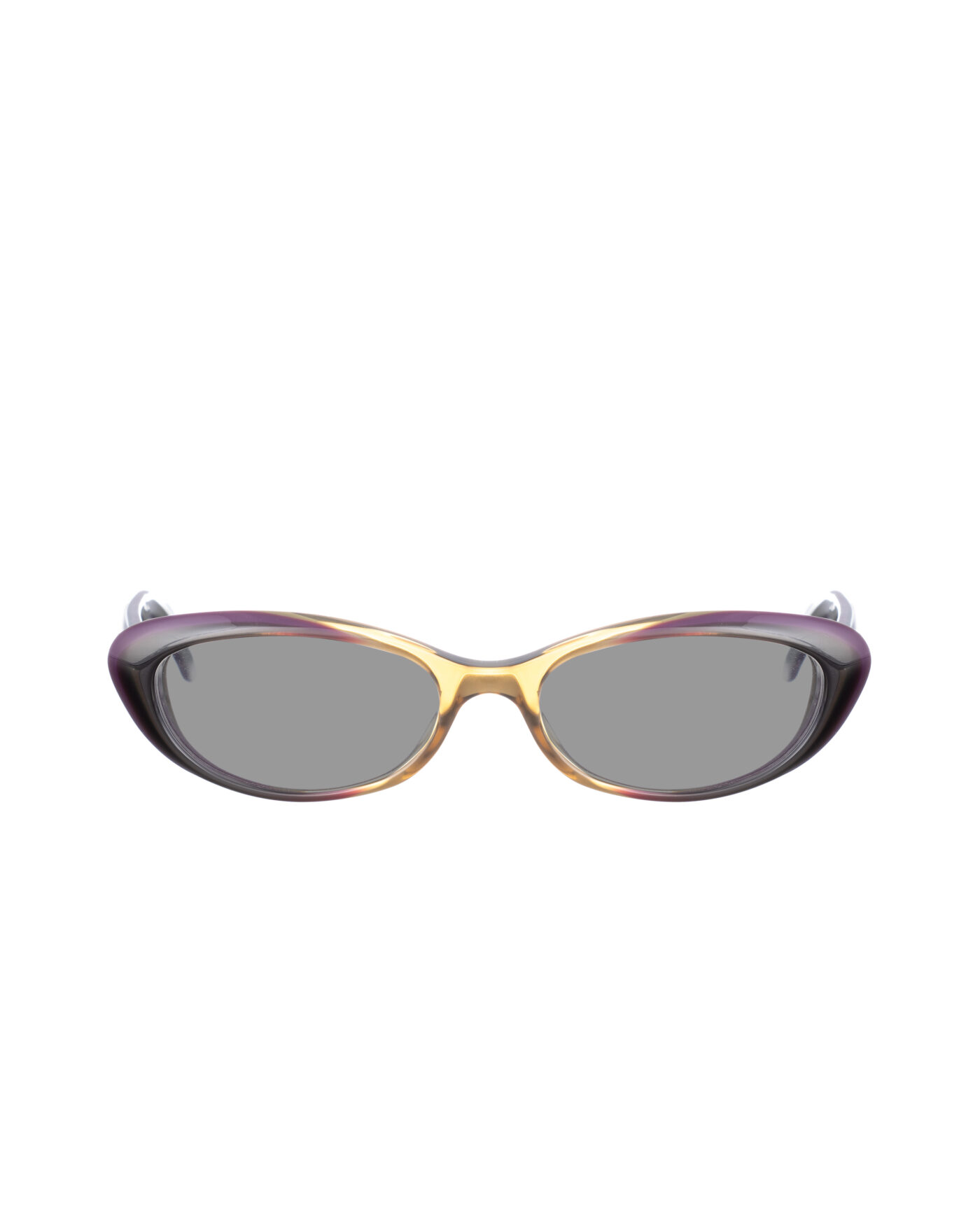 Gucci 00s Brown & Violet Cat Eye Sunglasses with Heart Details with Black Lenses - Image 2