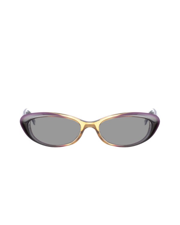 Gucci 00s Brown & Violet Cat Eye Sunglasses with Heart Details with Black Lenses - Image 2