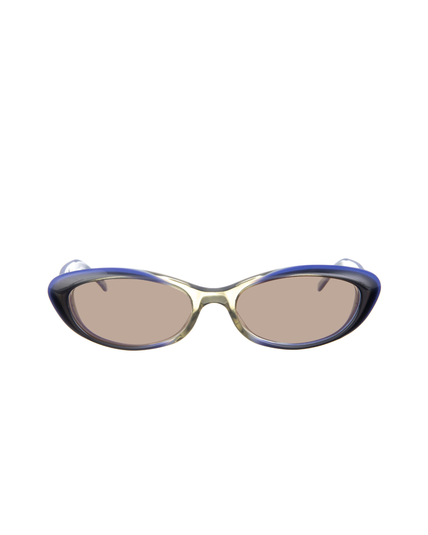 Gucci 00s Navy Cat Eye Sunglasses with Crystal Hearts with Brown Lenses - Image 2