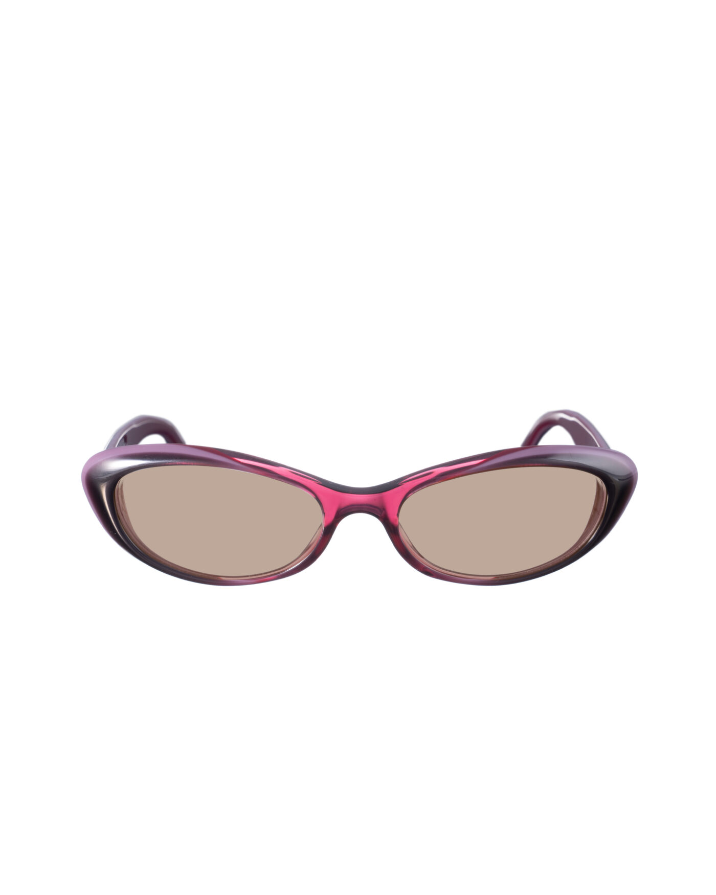 Gucci 00s Burgundy Violet Cat Eye Sunglasses With Heart Details with Brown Lenses - Image 2
