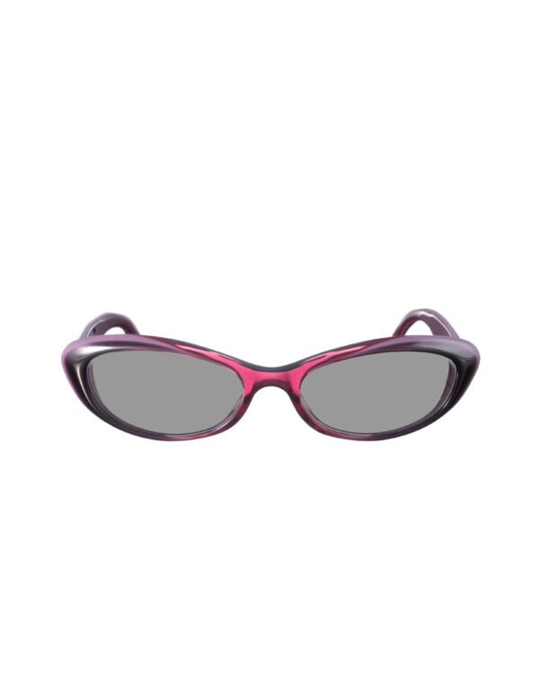 Gucci 00s Burgundy Violet Cat Eye Sunglasses With Heart Details with Black Lenses - Image 2