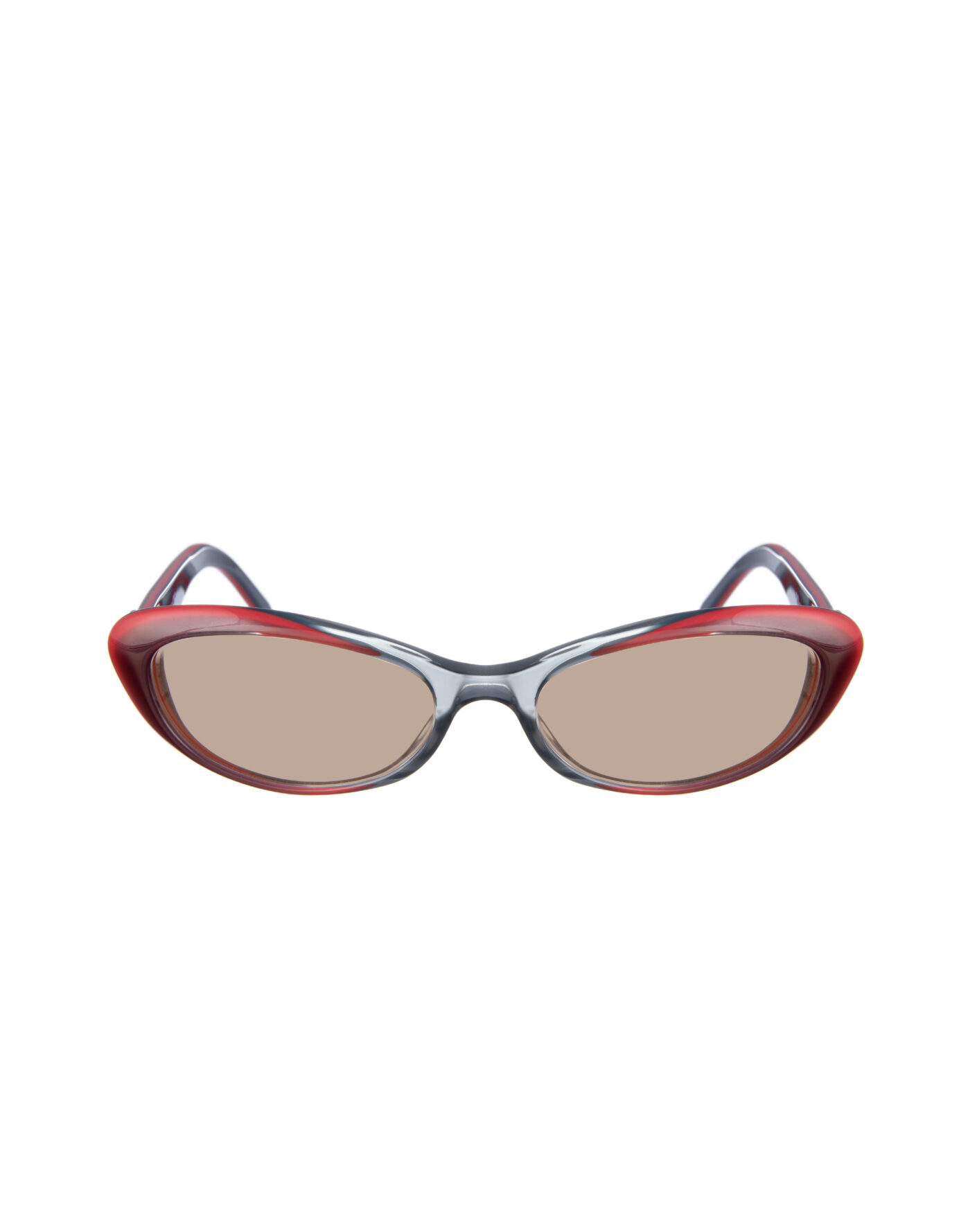 Gucci 00s Black & Red Cat Eye Sunglasses with Crystal Hearts with Brown Lenses - Image 2