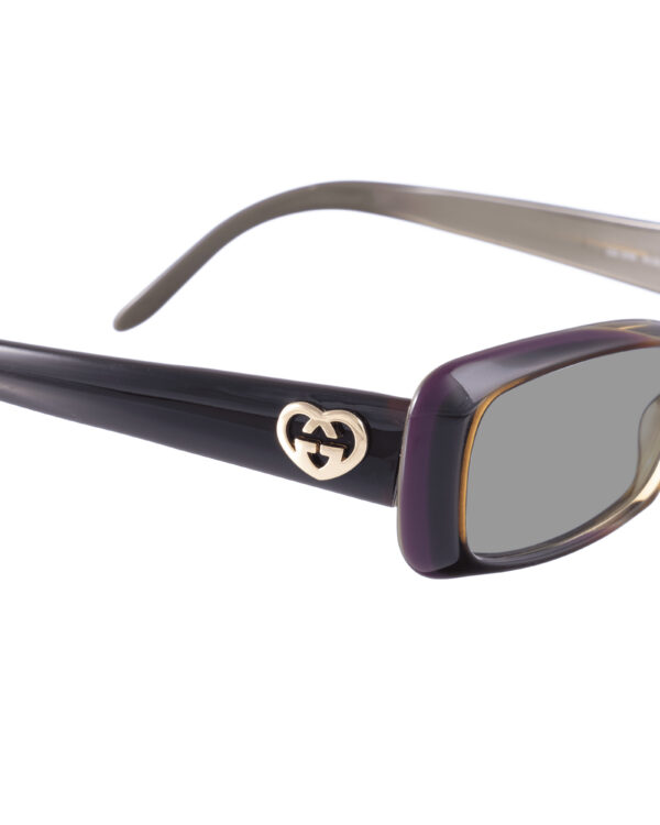 Gucci 00s Cat Eye Brown Sunglasses with Hearts with Black Lenses - Image 3
