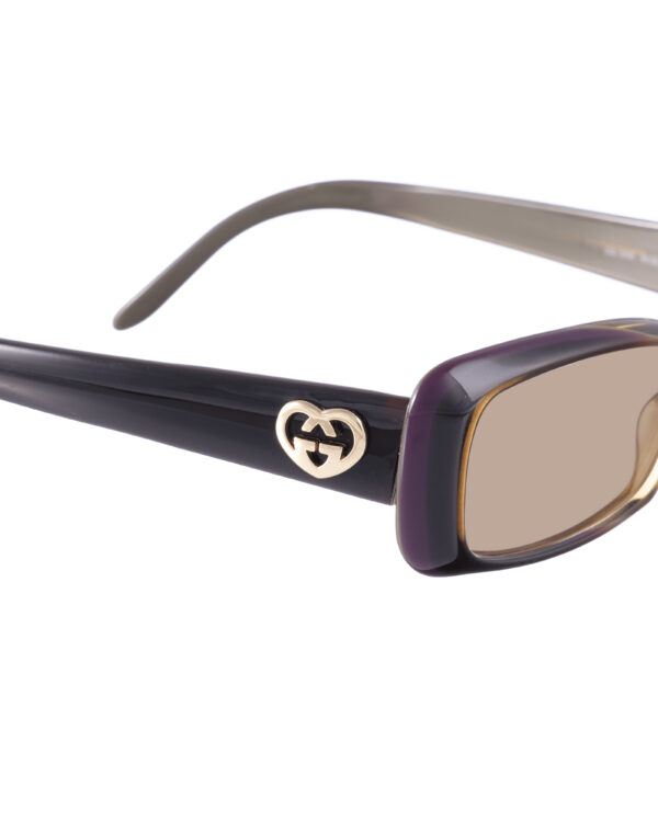 Gucci 00s Cat Eye Brown Sunglasses with Hearts with Brown Lenses - Image 3