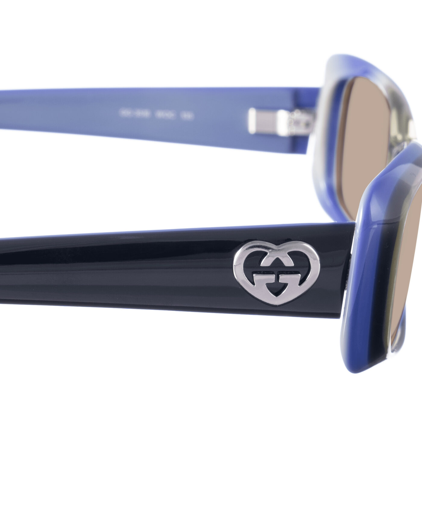 Gucci 00s Cat Eye Grey and Navy Sunglasses with Brown Lenses - Image 3