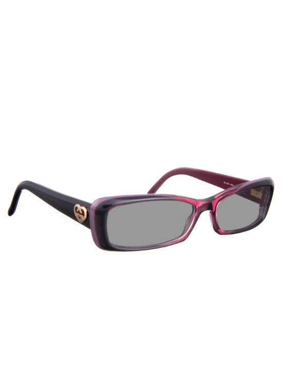 Gucci 00s Violet Burgundy Cat Eye Sunglasses With Heart Details with Black Lenses