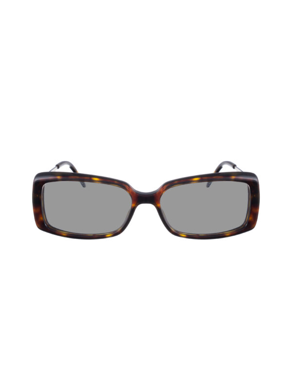 Gucci 00s Havana Rectangular Monogram Sunglasses with Black Lenses - Image 2