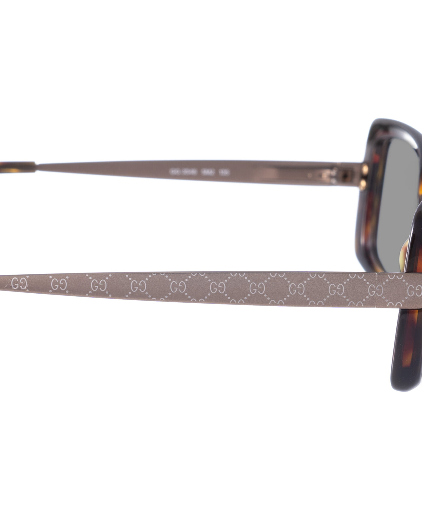 Gucci 00s Havana Rectangular Monogram Sunglasses with Black Lenses - Image 3