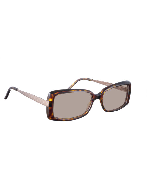 Gucci 00s Havana Rectangular Monogram Sunglasses with Brown Lenses