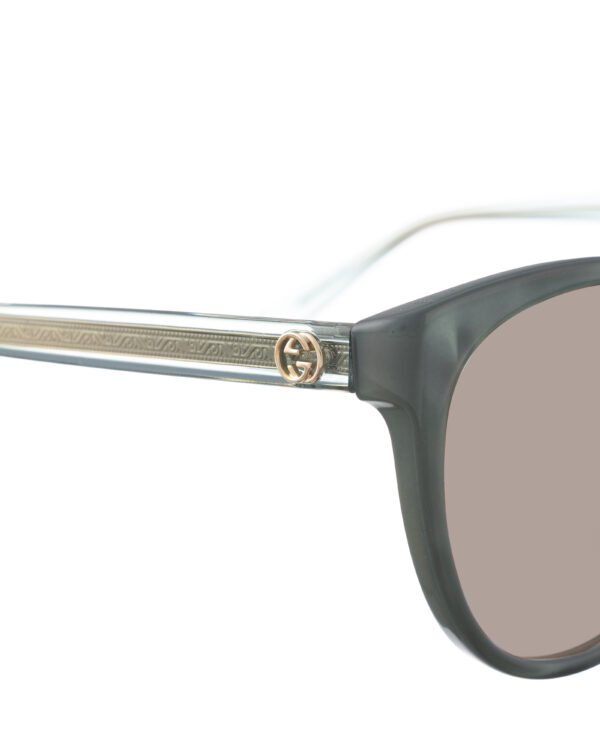 Gucci 00s Teal Pearl Sunglasses with Gold Details with Brown Lenses - Image 3