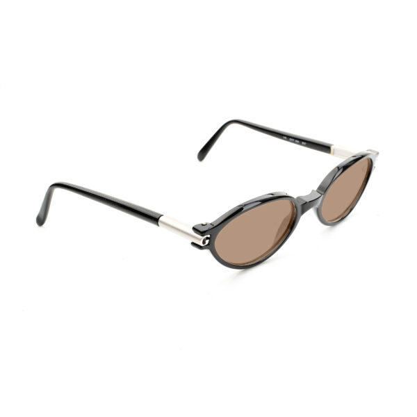 Gianfranco Ferre ’90s Black & Silver Signature Sunglasses with Brown Lenses - Image 2