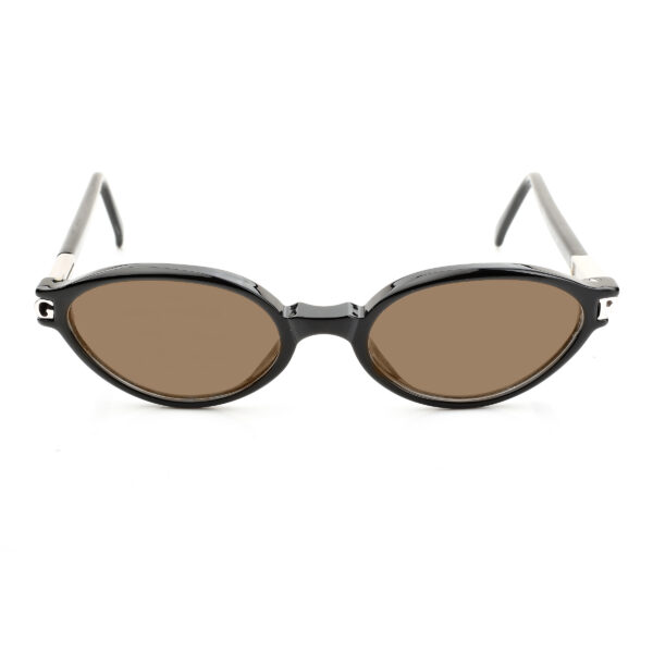 Gianfranco Ferre ’90s Black & Silver Signature Sunglasses with Brown Lenses