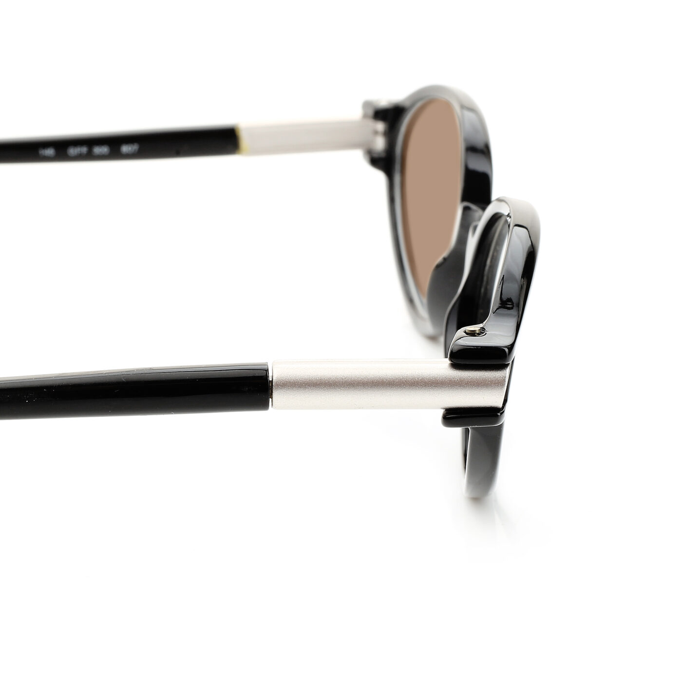 Gianfranco Ferre ’90s Black & Silver Signature Sunglasses with Brown Lenses - Image 3
