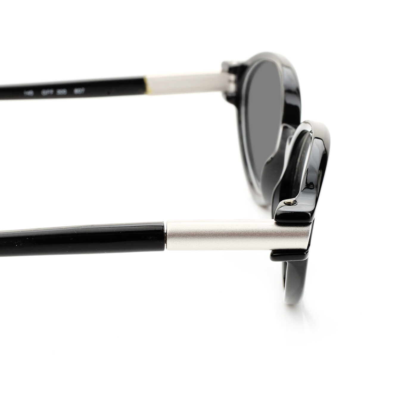 Gianfranco Ferre ’90s Black & Silver Signature Sunglasses with Black Lenses - Image 3